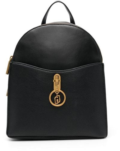 Liu Jo Logo-plaque Double-zip Backpack - Black
