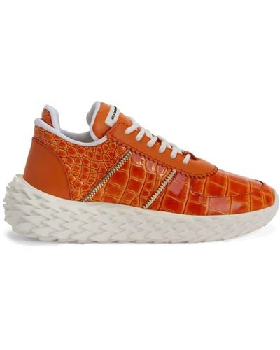 Giuseppe Zanotti Urchin Crocodile-print Sneakers - Orange