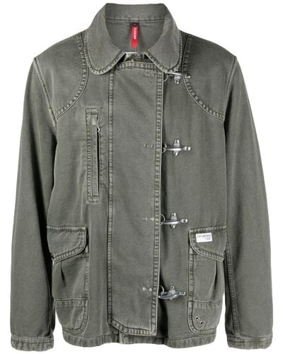 Fay Clip-fastening Denim Jacket - Grey