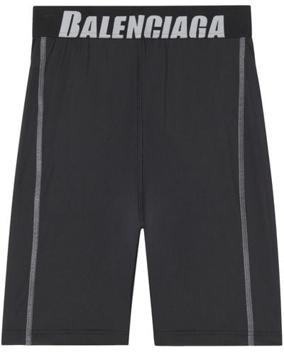Balenciaga Logo-waistband Cycling Shorts - Black