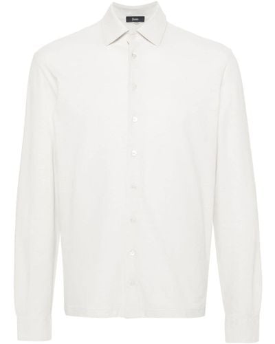 Herno Hemd mit Spreizkragen - Weiß