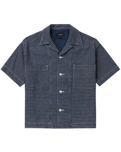 FIVE CM Camisa con estampado geométrico - Azul
