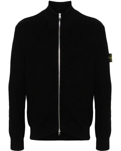 Stone Island Cardigan con applicazione Compass - Nero