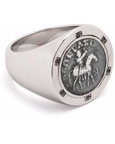 Tom Wood Coin Sterling Silver Signet Ring - Multicolor