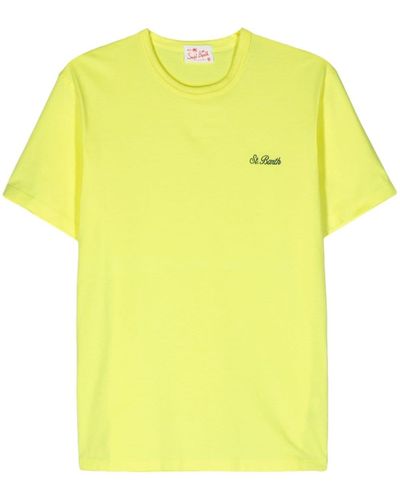 Mc2 Saint Barth Logo-embroidered Cotton T-shirt - Yellow