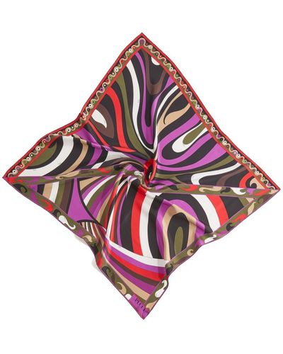 Emilio Pucci Foulard en soie à imprimé Iride and Marmo - Rouge