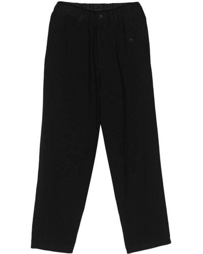 Yohji Yamamoto Drawstring-waist Tapered Trousers - Black