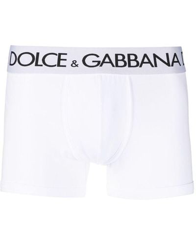 Dolce & Gabbana Boxer à taille à logo - Blanc