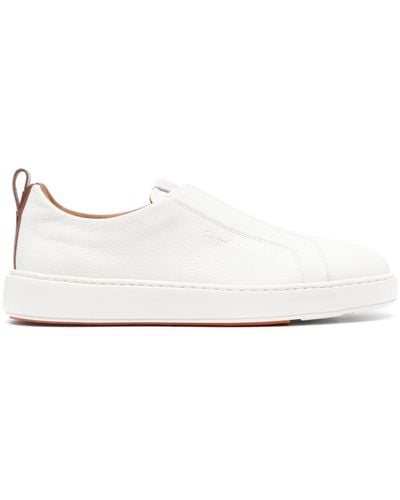 Santoni Klassische Slip-On-Sneakers - Weiß