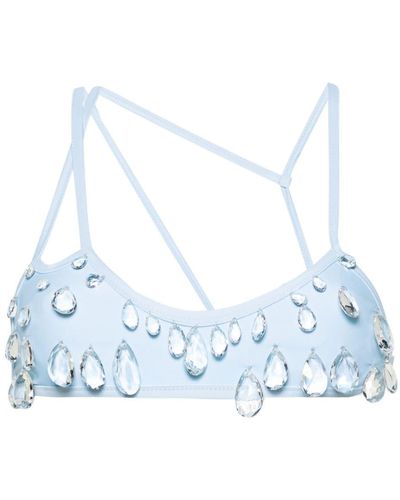 Gcds Sita Crystal-embellished Bikini Top - Blue