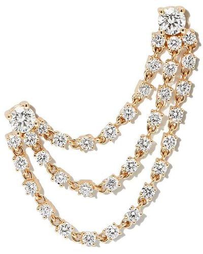 Anita Ko Pendientes en oro amarillo de 18kt con diamantes y detalle de cadena - Metálico