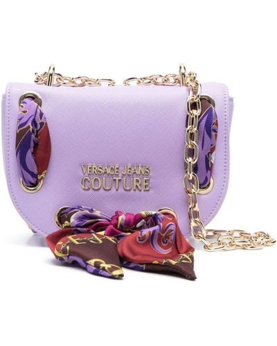 Versace Borsa a spalla Thelma con placca logo - Viola