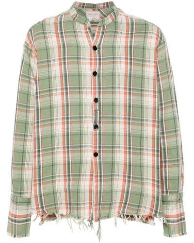 Greg Lauren Plaid-check Flannel Shirt - Green