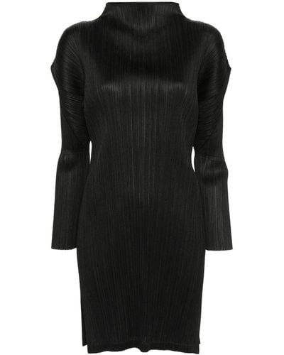 Pleats Please Issey Miyake Robe courte Monthly Couleurs February - Noir