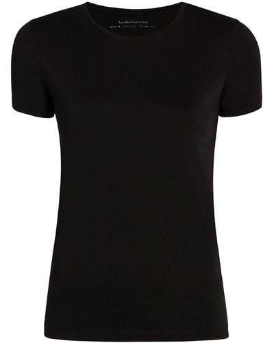 Another Tomorrow T-shirt en coton biologique à col rond - Noir