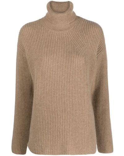 P.A.R.O.S.H. Ribbed-knit Cashmere Rollneck Sweater - Brown