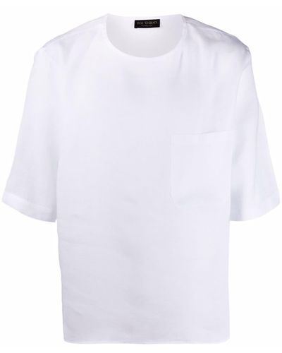 Dell'Oglio Short-sleeve Linen T-shirt - White