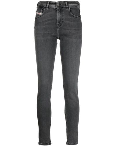 DIESEL Slandy Jeans mit Logo-Patch - Grau