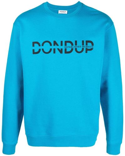 Dondup Sweater Met Logoprint - Blauw