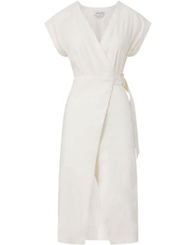 Veronica Beard Octavia Belted Wrap Dress - White