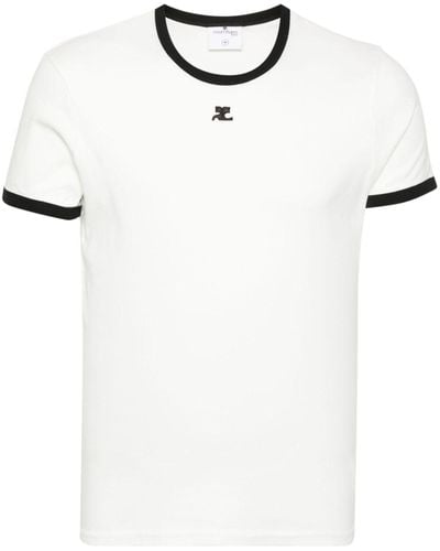 Courreges Contrast T-Shirt - Weiß