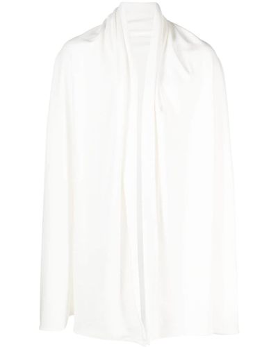 Styland Long-sleeve Open Cotton Coat - White