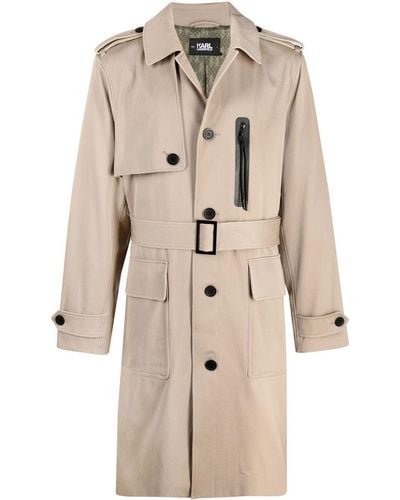 Karl Lagerfeld Belted Trench Coat - Natural