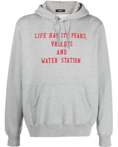 Undercover Slogan-embroidered Hoodie - Gray