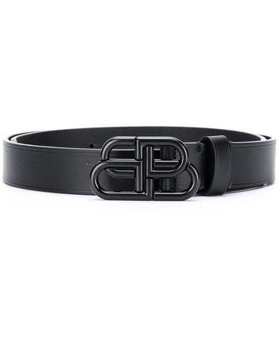 Balenciaga Bb Thin Belt - Black