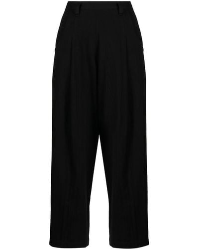 Y's Yohji Yamamoto Pantalones capri de talle alto - Negro