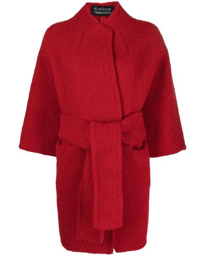 Gianluca Capannolo Jane belted wool-blend coat - Rosso