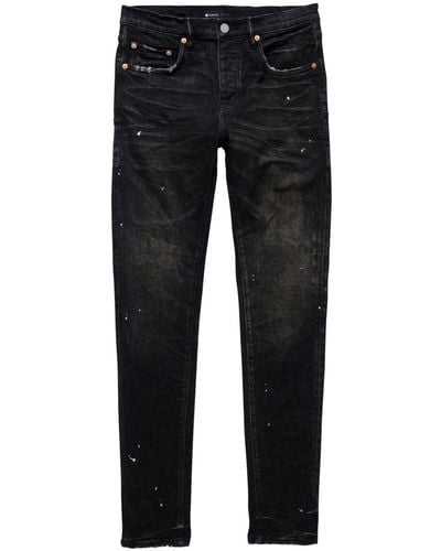 Purple Brand Jeans Met Verfspetters - Zwart