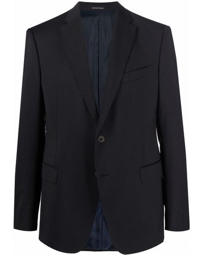 Emporio Armani Fitted Single-breasted Blazer - Black