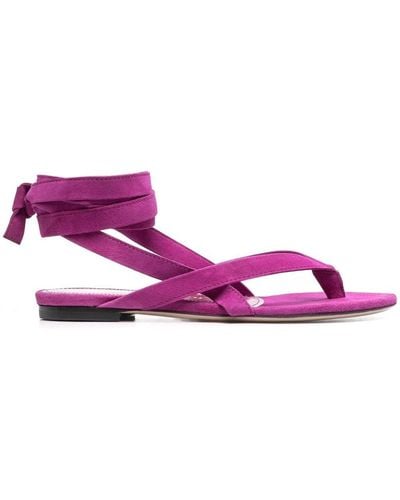 The Attico Ankle-strap Flat Sandals - Purple