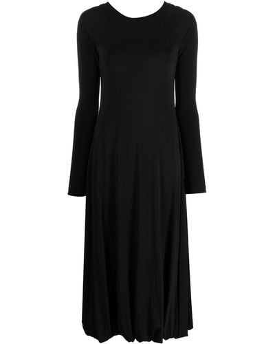 Jil Sander Long Dress In Viscose - Black