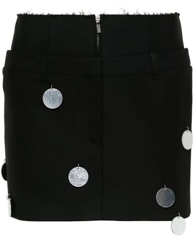 David Koma Mirror-embellished Twill Mini Skirt - Black