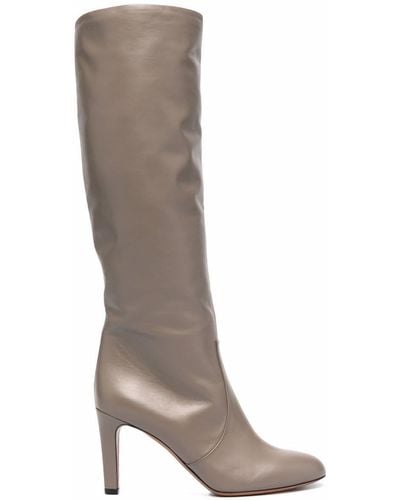 Bally Heeled Leather Boots - Grey