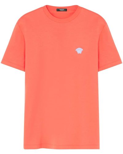 Versace Medusa-appliqué Cotton T-shirt - Pink