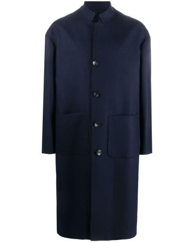 Kiton Manteau à col italien - Bleu