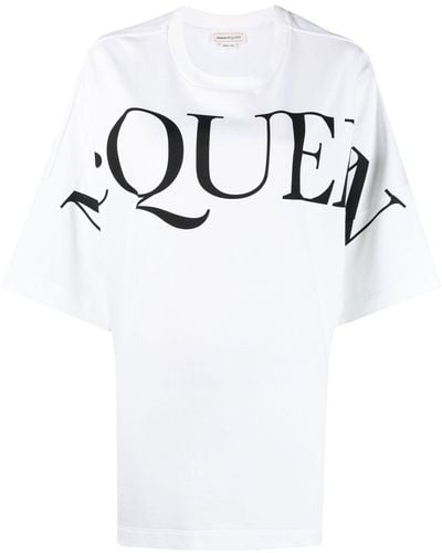 Alexander McQueen T-shirt oversize à logo imprimé - Blanc
