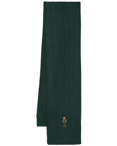 Polo Ralph Lauren Gestrickter Schal mit Polo Bear - Grün