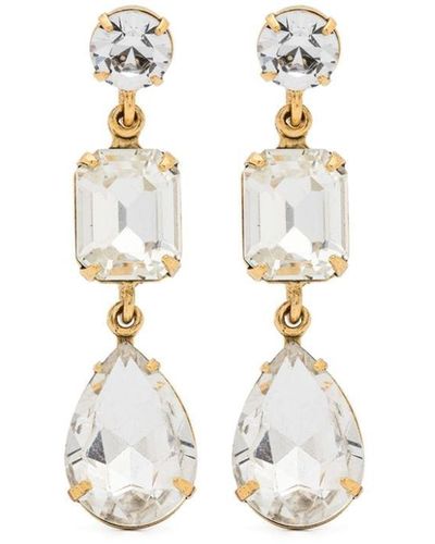Jennifer Behr Crystal-embellished Dangle Earrings - White