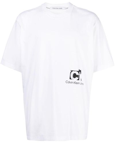 Calvin Klein Connected Layer T-Shirt - Weiß