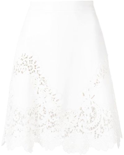 Ermanno Scervino Lace-detail Mini Skirt - White