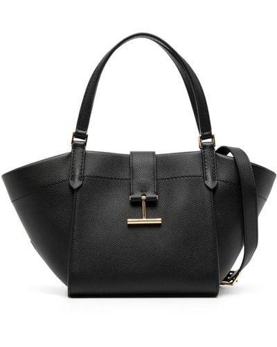Tom Ford Leather Small Tote Bag - Black