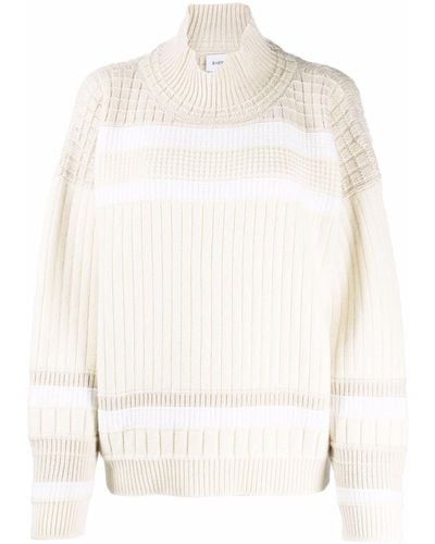 Barrie Colour-block Cashmere Sweater - White