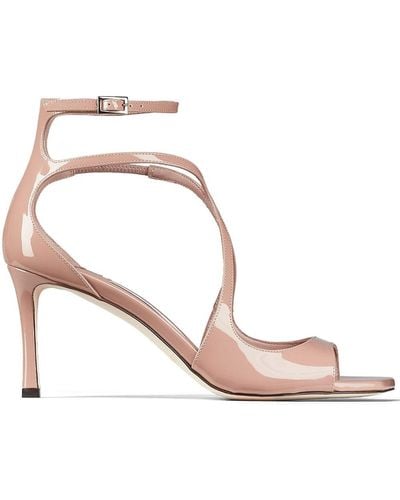 Jimmy Choo Azia 75mm Patent-leather Sandals - Pink