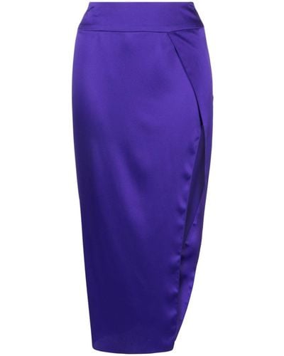 Michelle Mason シルク ラップスカート - ブルー