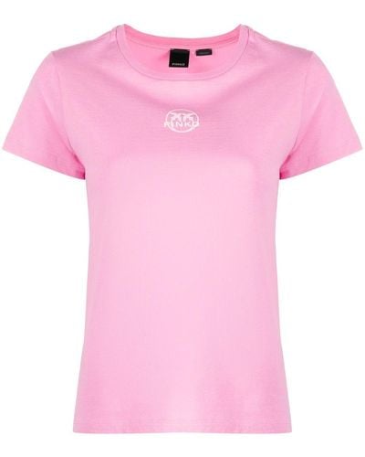 Pinko Logo-print Cotton T-shirt - Pink