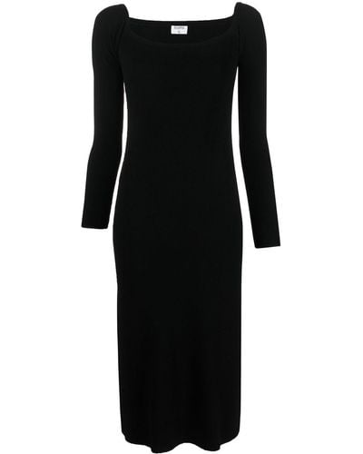 Filippa K Off-shoulder Knitted Midi Dress - Black